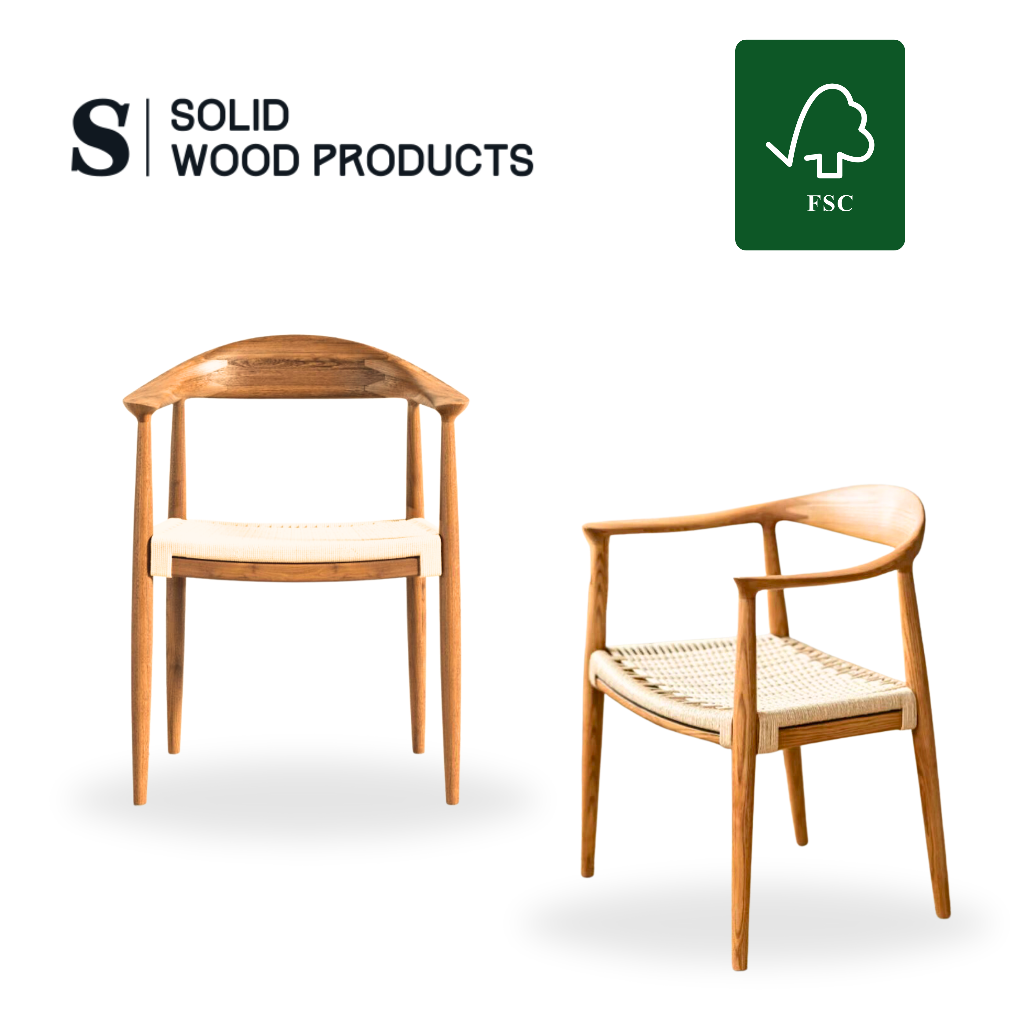 Ready to Ship Solid Ashwood Natural Boucle Dining Chair with White Luxury Fabric (SET OF 2 PCS) (Copy) Luxury Wood Tables