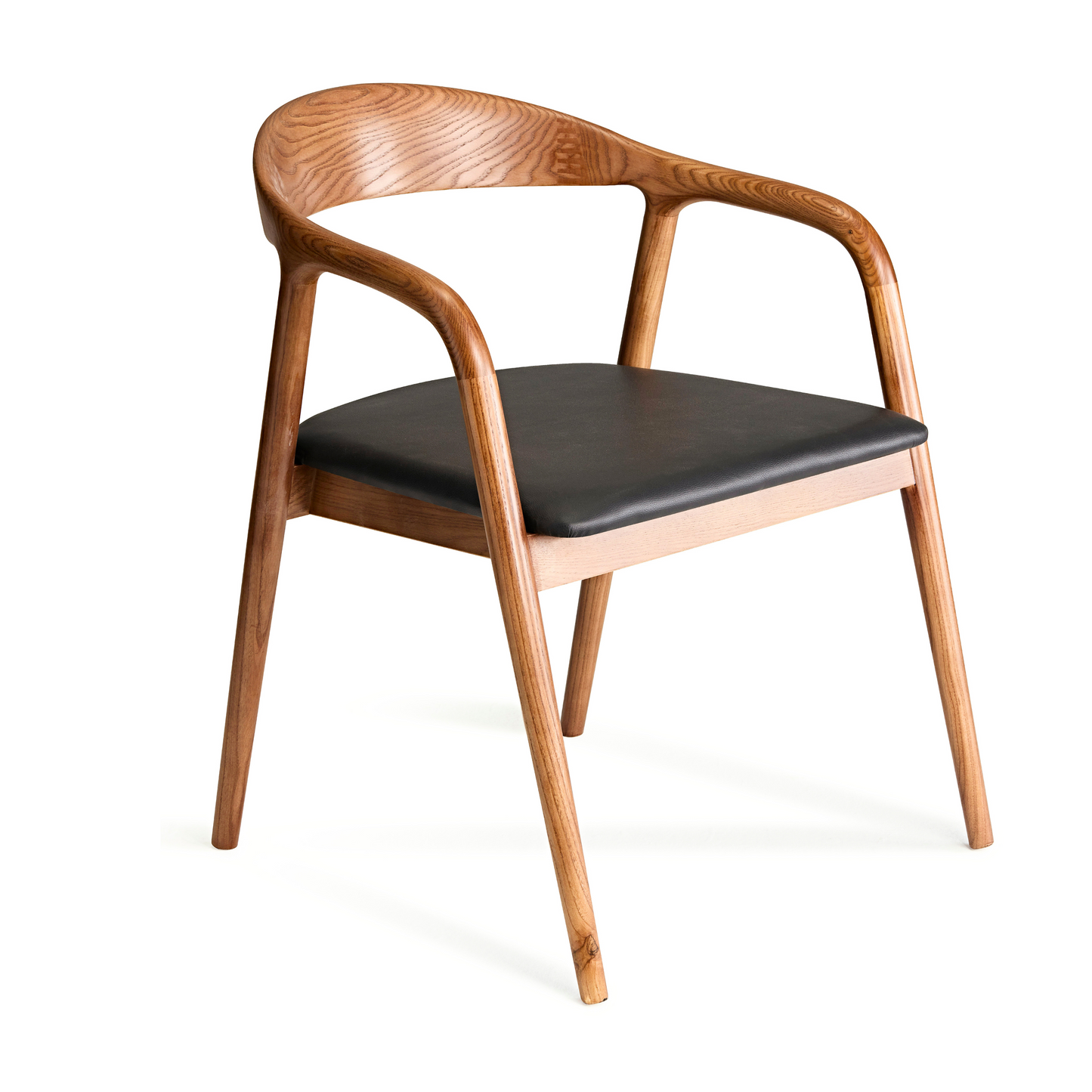 Ready to Ship Solid Ashwood Hans Chair with White Leather(SET OF 2 PCS)