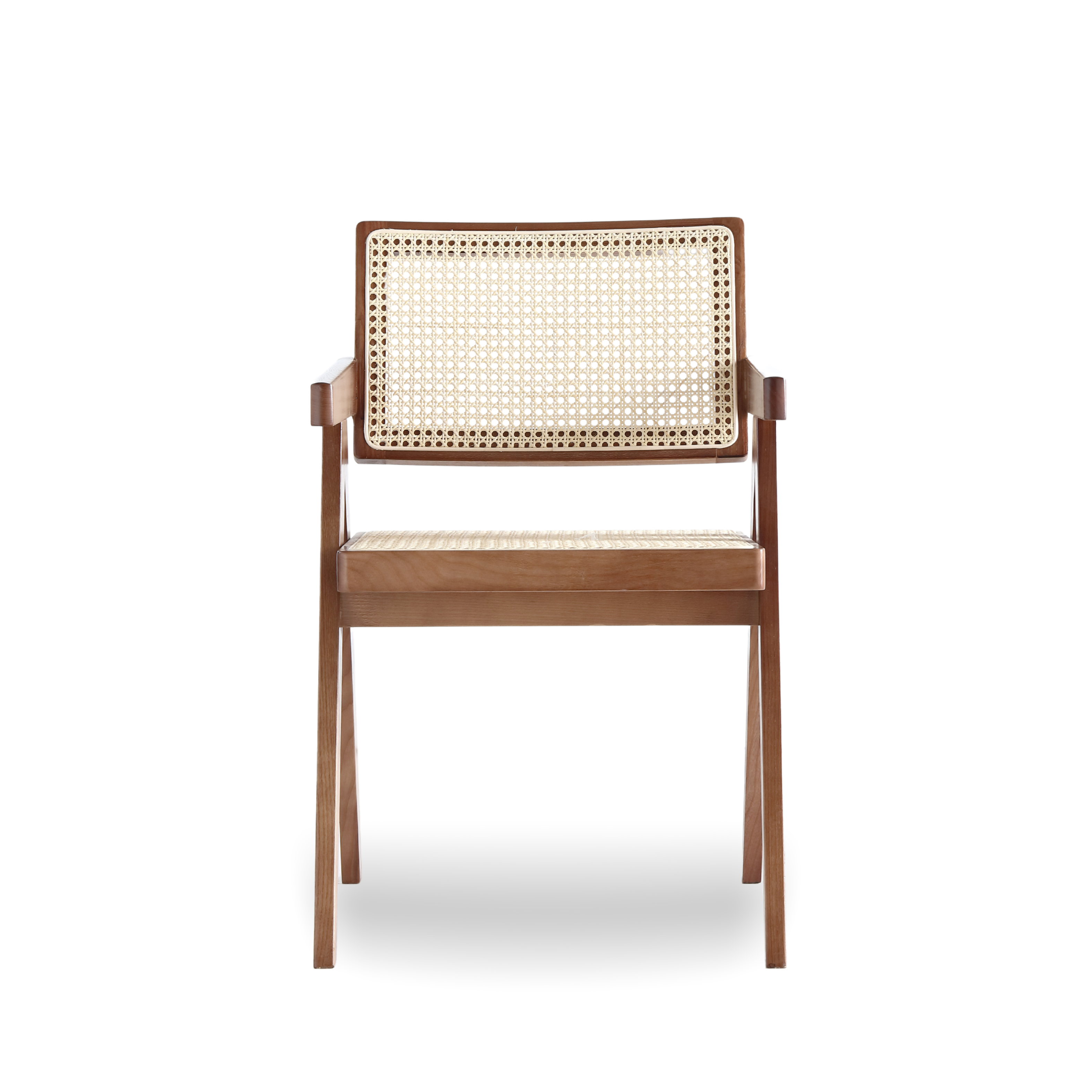 Pierre Jeanneret Woven Cane Solid Wood Chair LuxuryChairWholesale