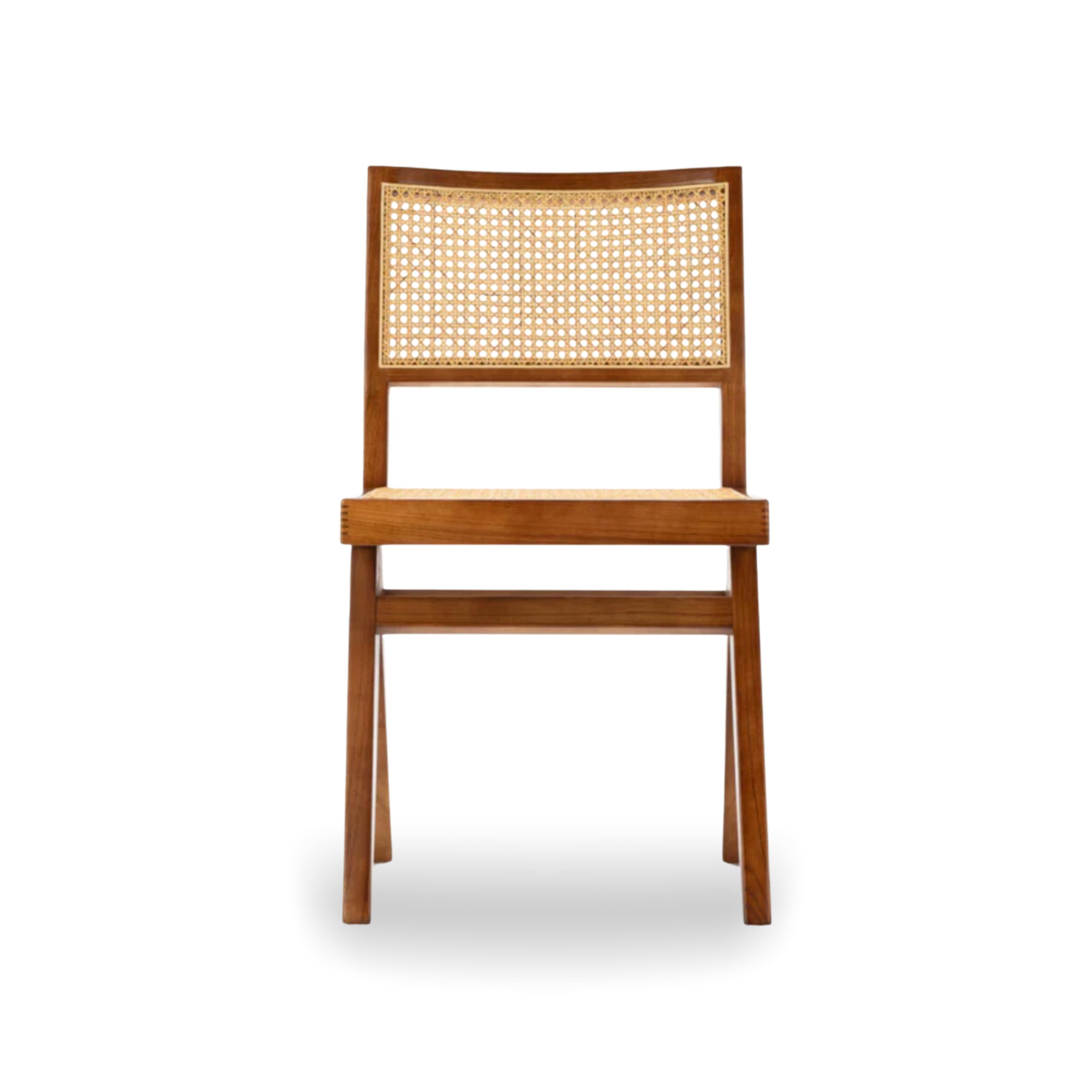 Pierre Jeanneret Woven Cane Solid Wood Chair No Arm LuxuryChairWholesale