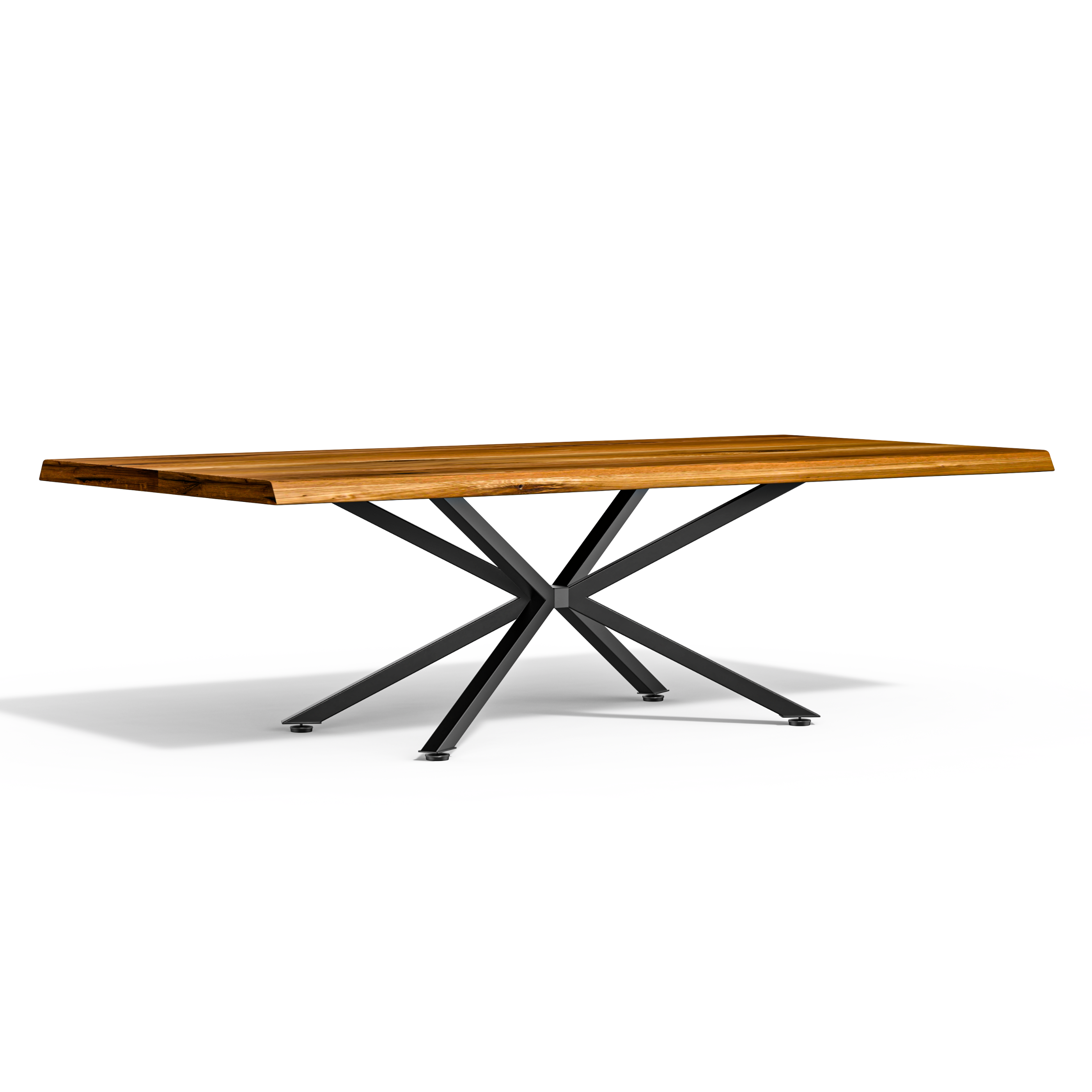 7/8/12 ft Straight edge Acacia Wood Dining Table With Spider Legs Luxury Wood Tables