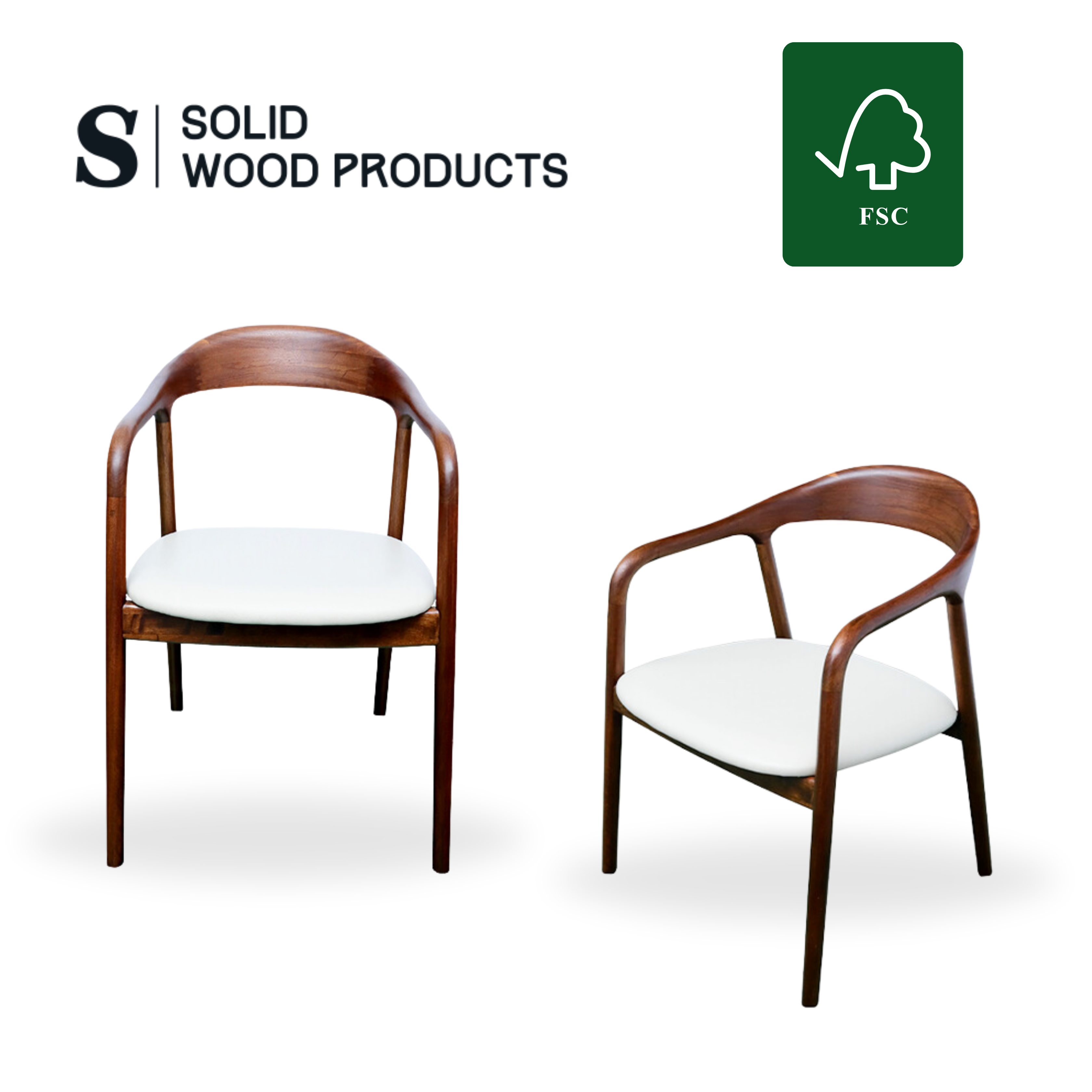 Ready to Ship Solid Ashwood Natural Dining Chair with Cream Leather(SET OF 2 PCS) (Copy) Luxury Wood Tables