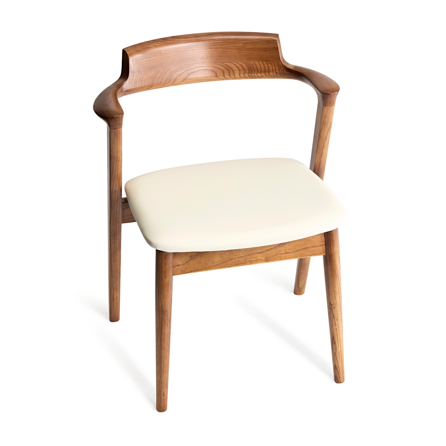 Ready to Ship Solid Ashwood Hans Chair with White Leather(SET OF 2 PCS)