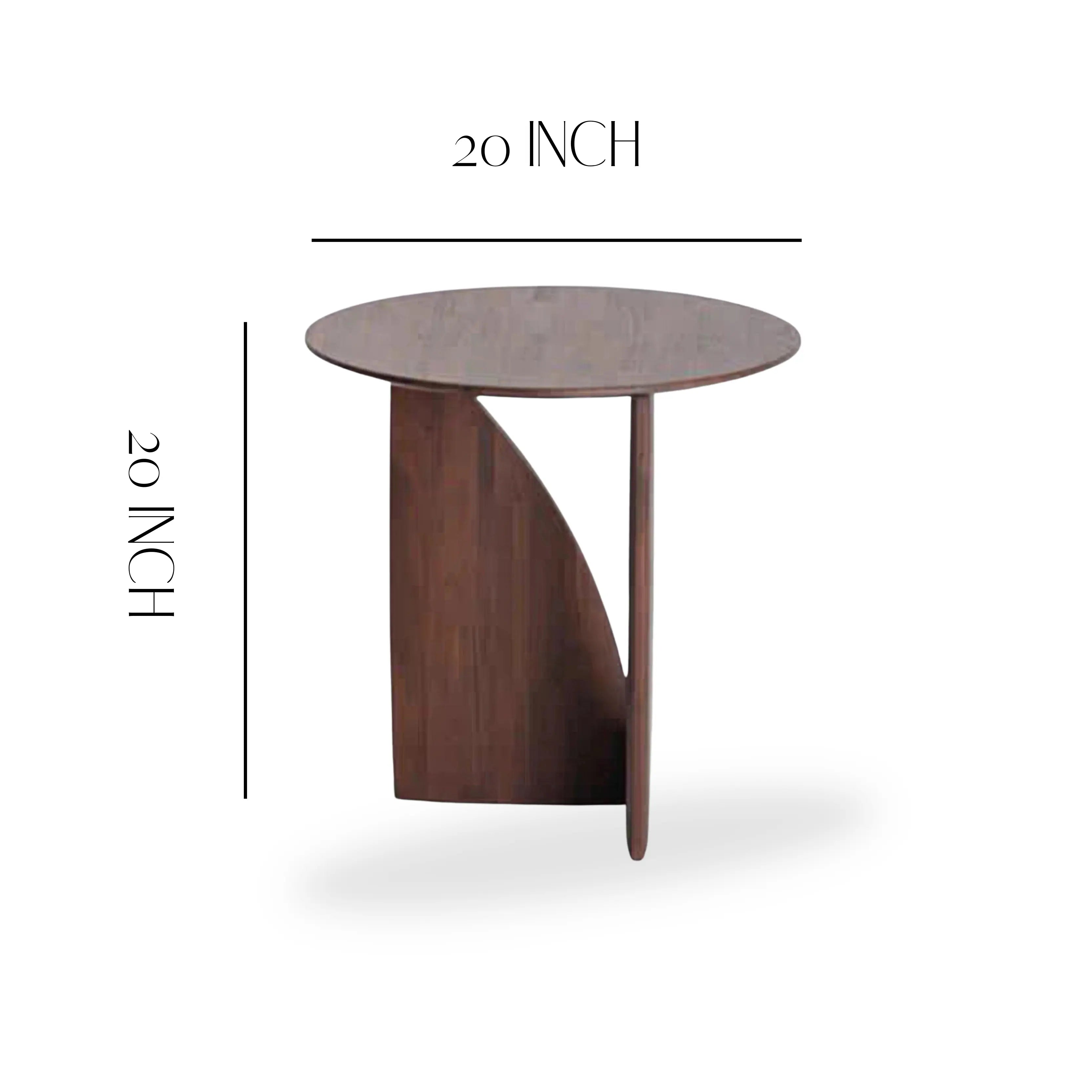 20'' Iris Side Table With Walnut Finish Luxury Wood Tables