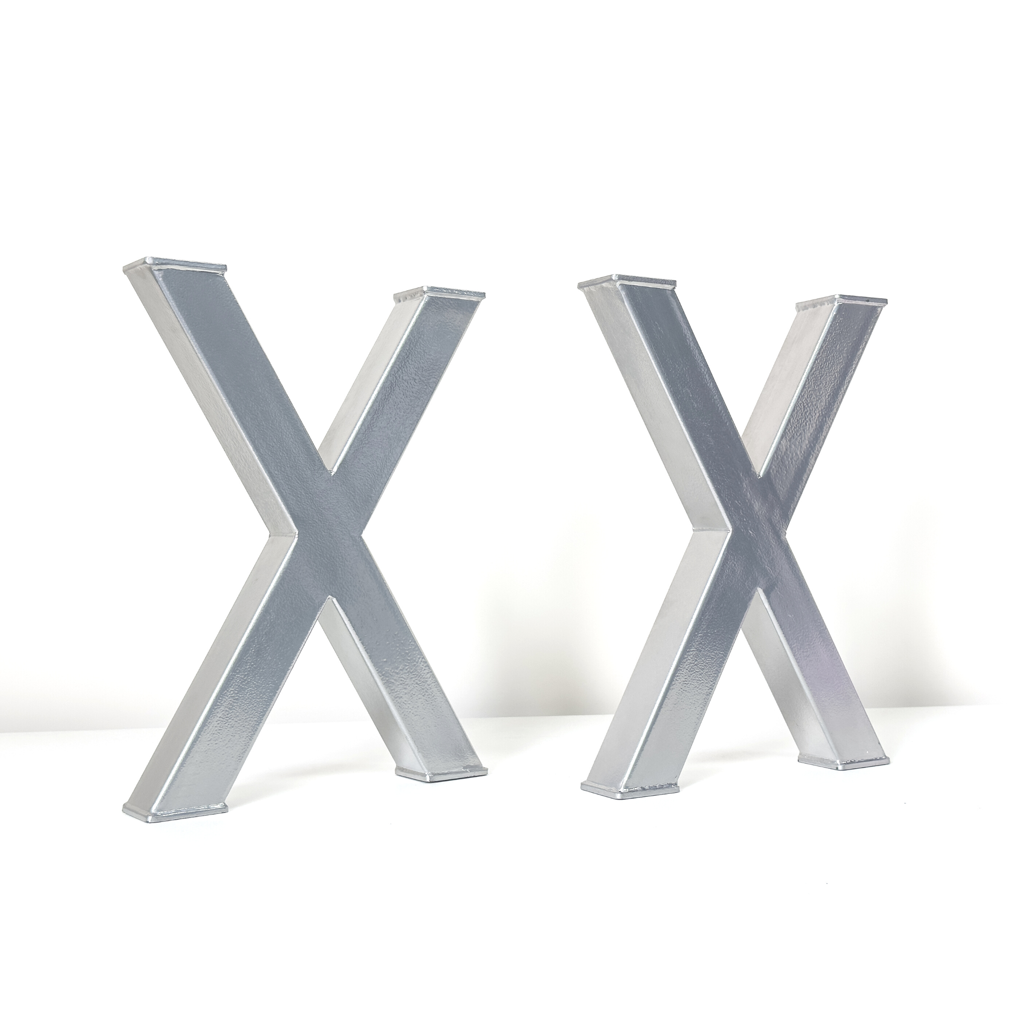 X Shape Steel Dining Table Legs Silver Luxury Wood Tables