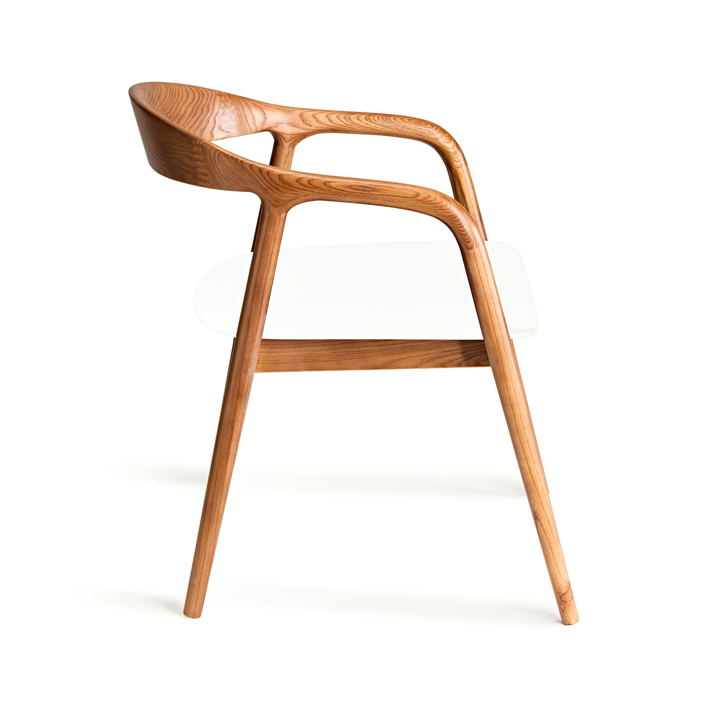 Ready to Ship Solid Ashwood Hans Chair with White Leather(SET OF 2 PCS)