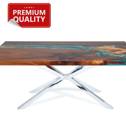 Stainless Steel -Standard Industrial Cross X Table Base – Premium Heavy-Duty Metal Leg Foundation Luxury Wood Tables