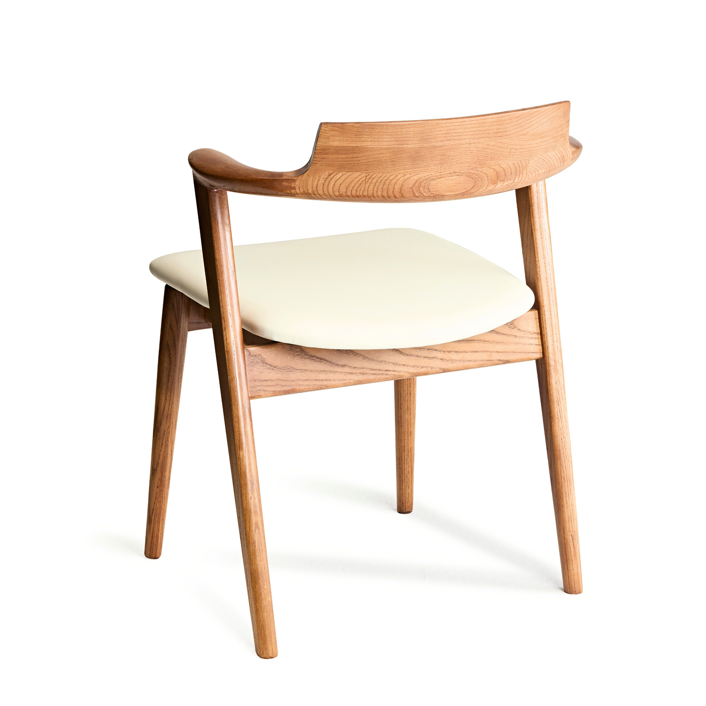Ready to Ship Solid Ashwood Hans Chair with White Leather(SET OF 2 PCS)