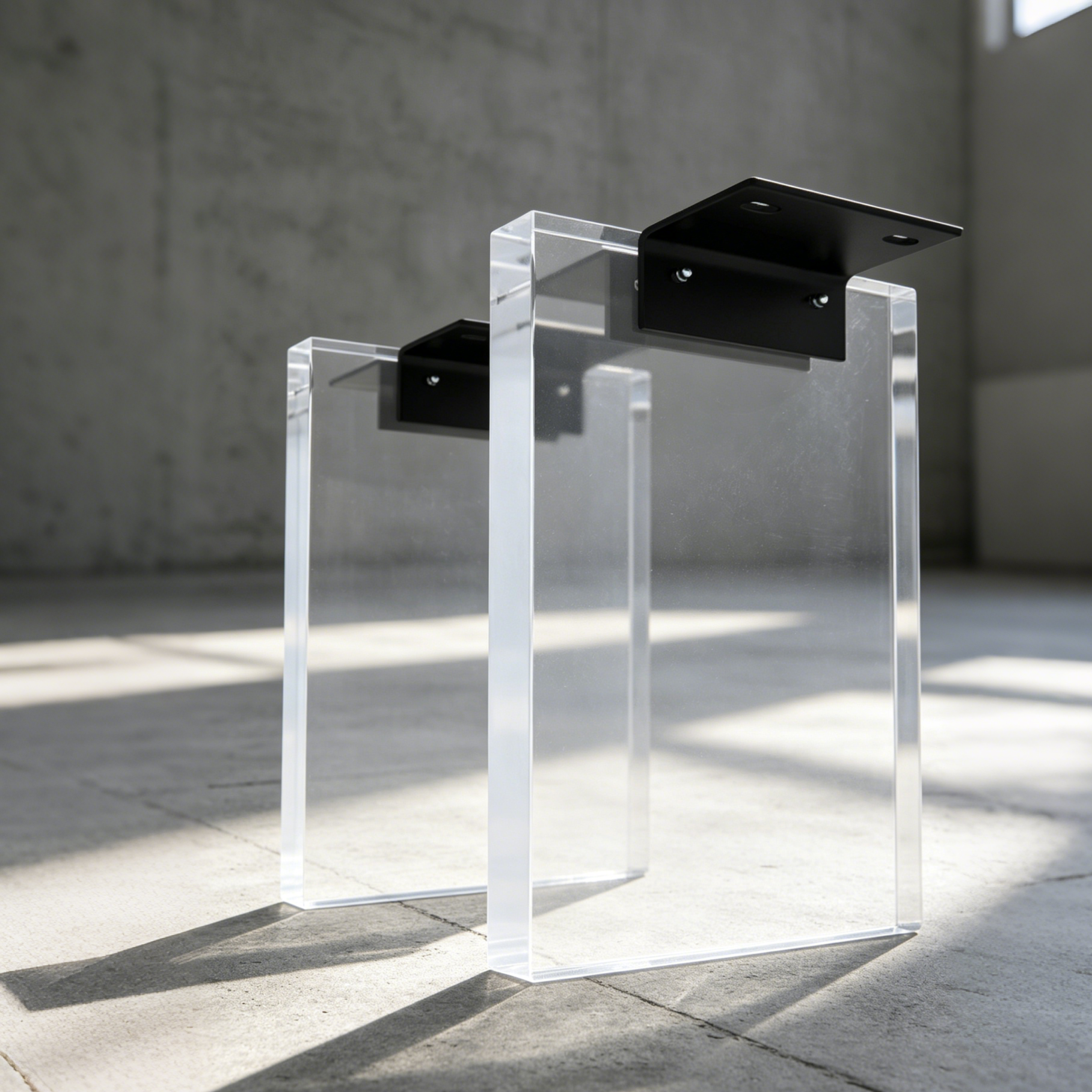 Clear Large Lucite Acrylic Coffee Legs (GS) Set of 2 Luxury Wood Tables