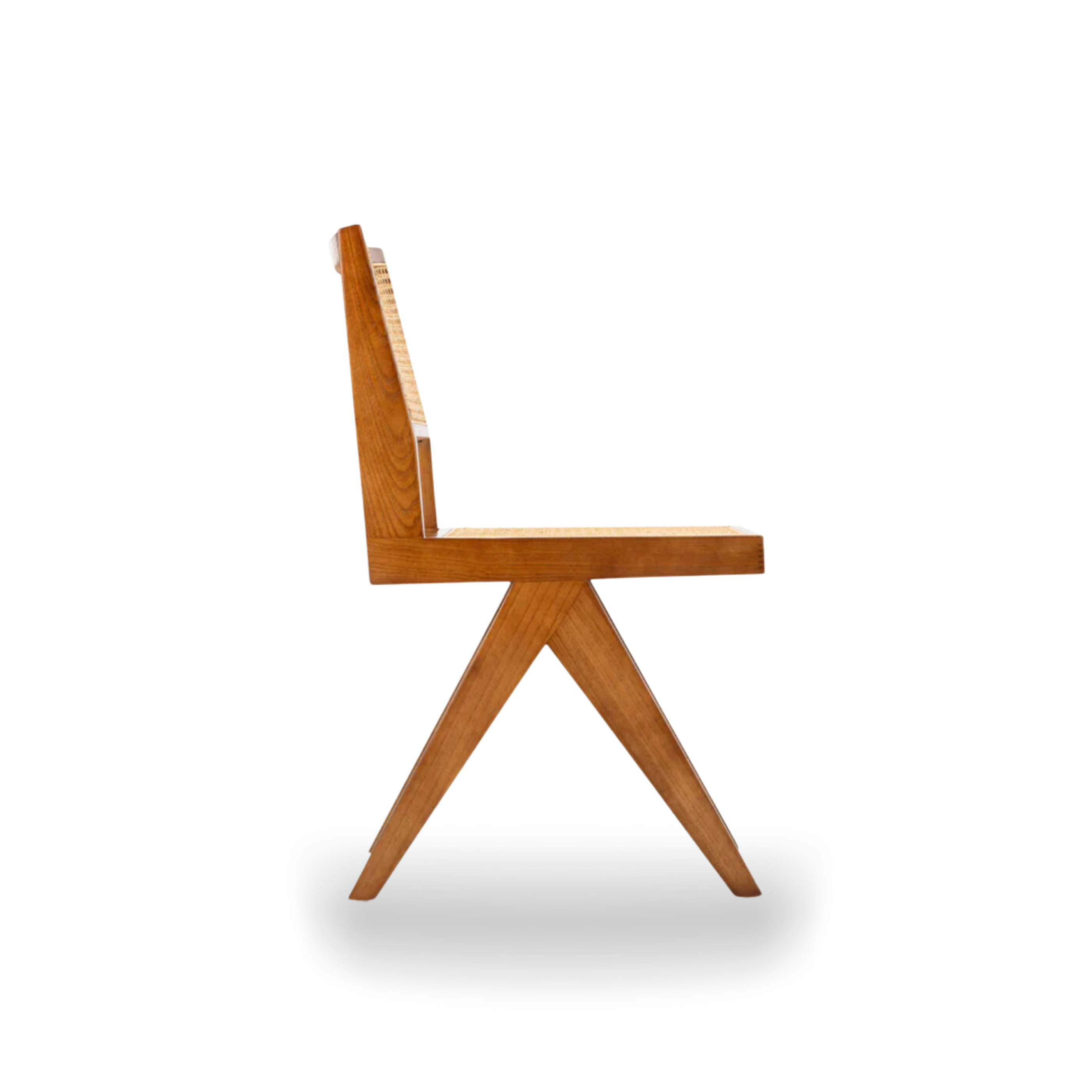 Pierre Jeanneret Woven Cane Solid Wood Chair No Arm LuxuryChairWholesale