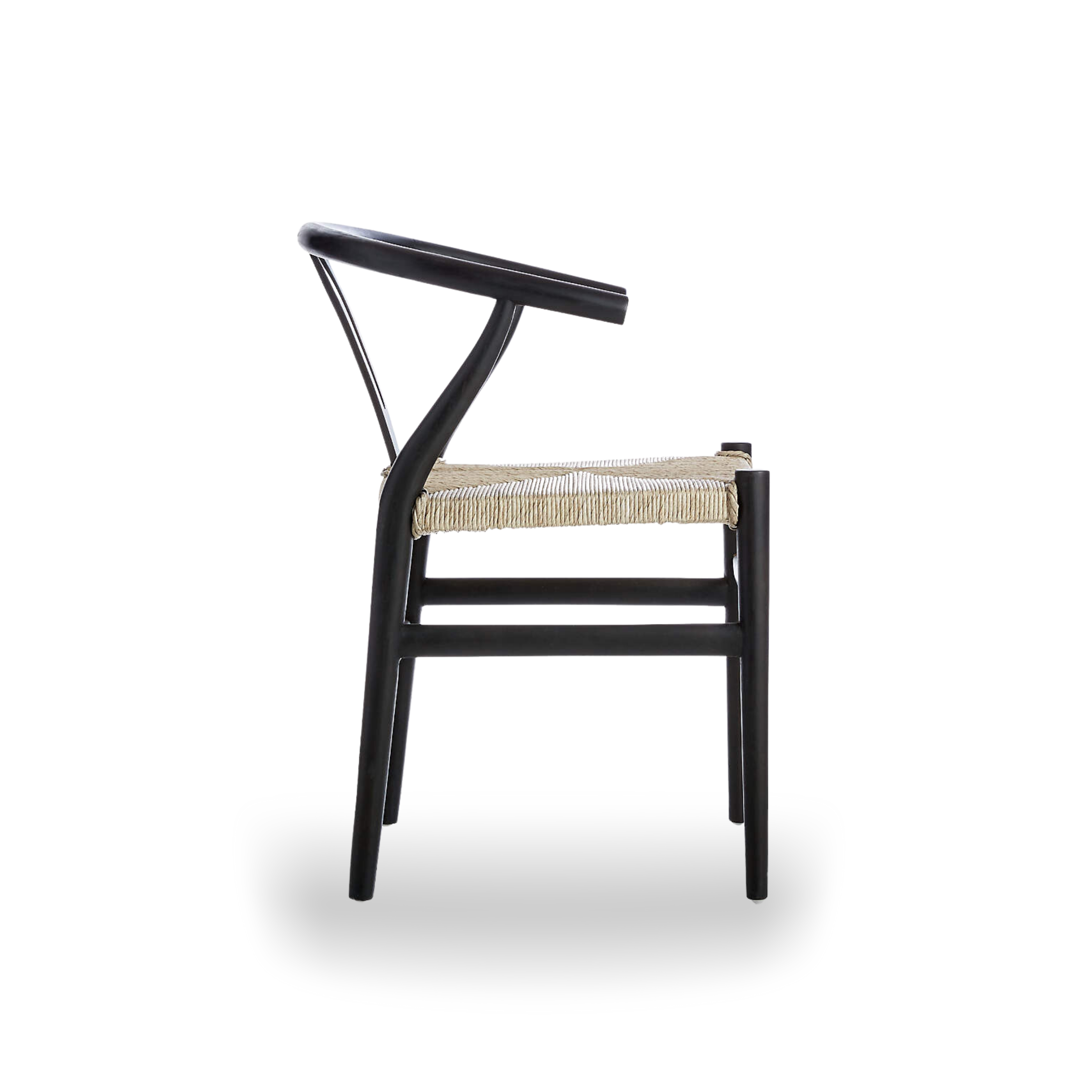 Lunar Ebony Woven Seat Dining Chair - 09 Brushed Black LuxuryChairWholesale