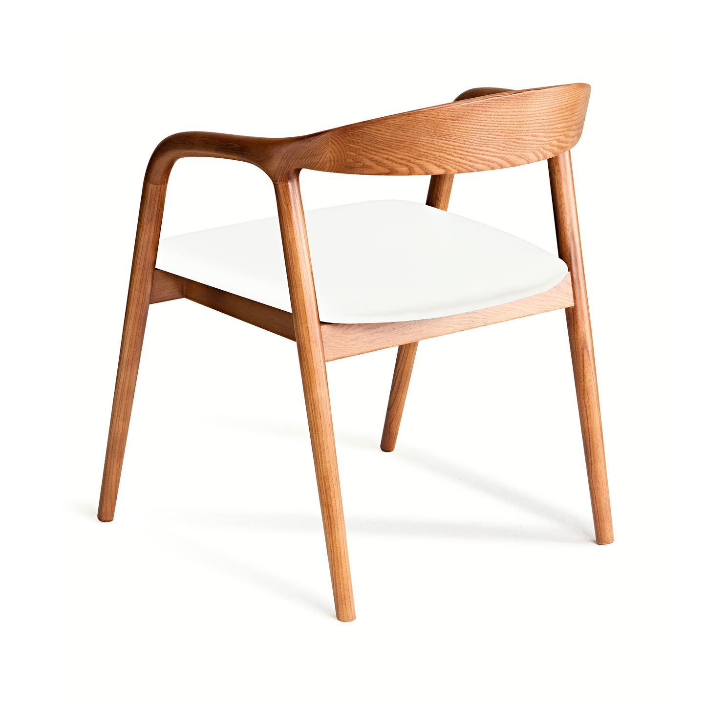Ready to Ship Solid Ashwood Hans Chair with White Leather(SET OF 2 PCS)