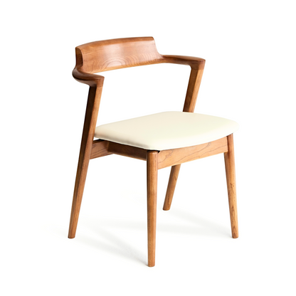Ready to Ship Solid Ashwood Hans Chair with White Leather(SET OF 2 PCS)