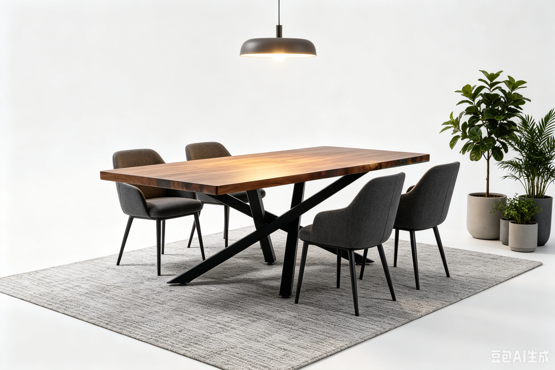 Premium Crossed Metal Table Bases, Engineered for Strength, Support up to 1500 lbs, L 53'' x W 31.5''x H 28'' Luxury Wood Tables