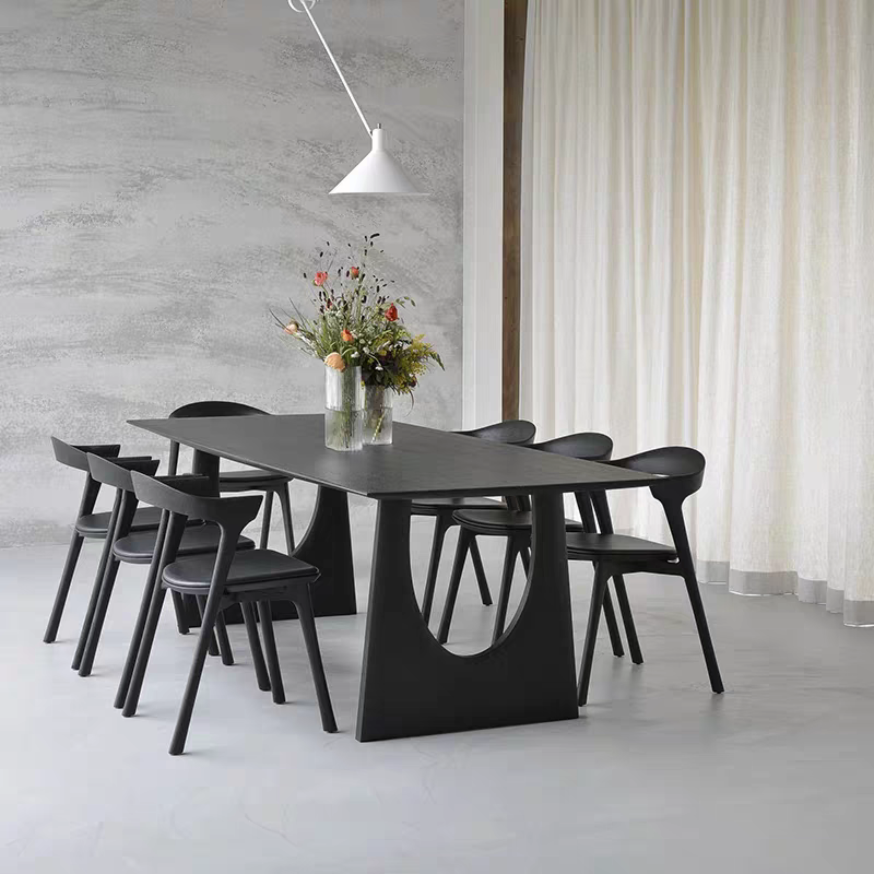 Modern Ashwood Dining Table with Sculptural U-Shaped Base - ASH-TBL-UWAL-001 Luxury Wood Tables
