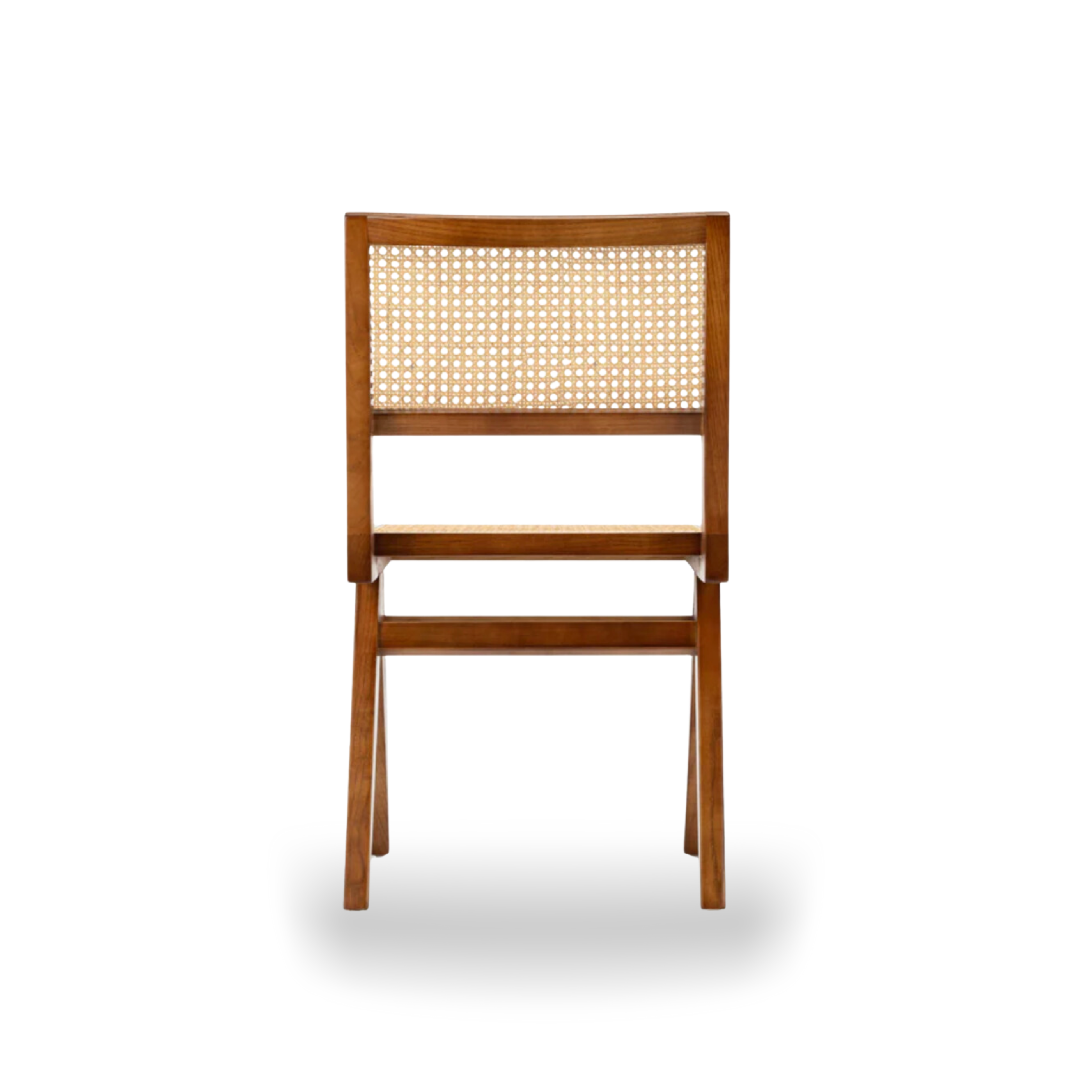 Pierre Jeanneret Woven Cane Solid Wood Chair No Arm LuxuryChairWholesale