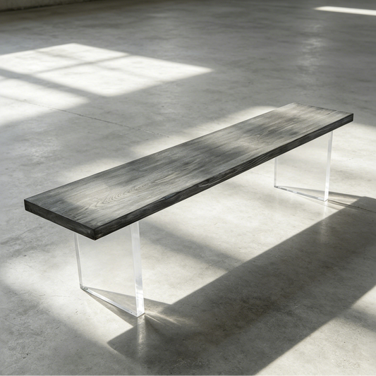 Clear Large Lucite Acrylic Coffee Legs (GS) Set of 2 Luxury Wood Tables