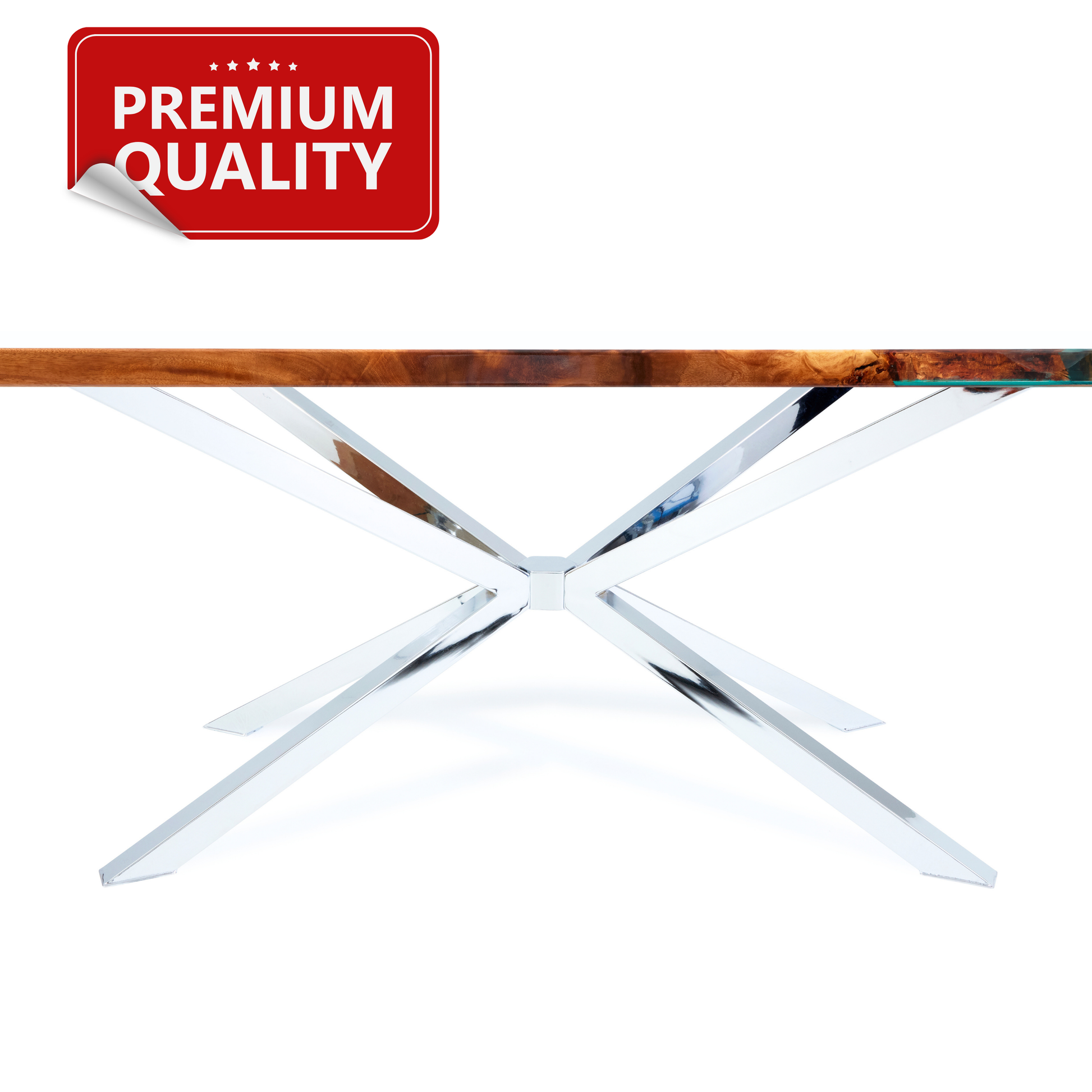 Stainless Steel -Standard Industrial Cross X Table Base – Premium Heavy-Duty Metal Leg Foundation Luxury Wood Tables