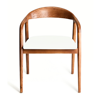 Ready to Ship Solid Ashwood Hans Chair with White Leather(SET OF 2 PCS)