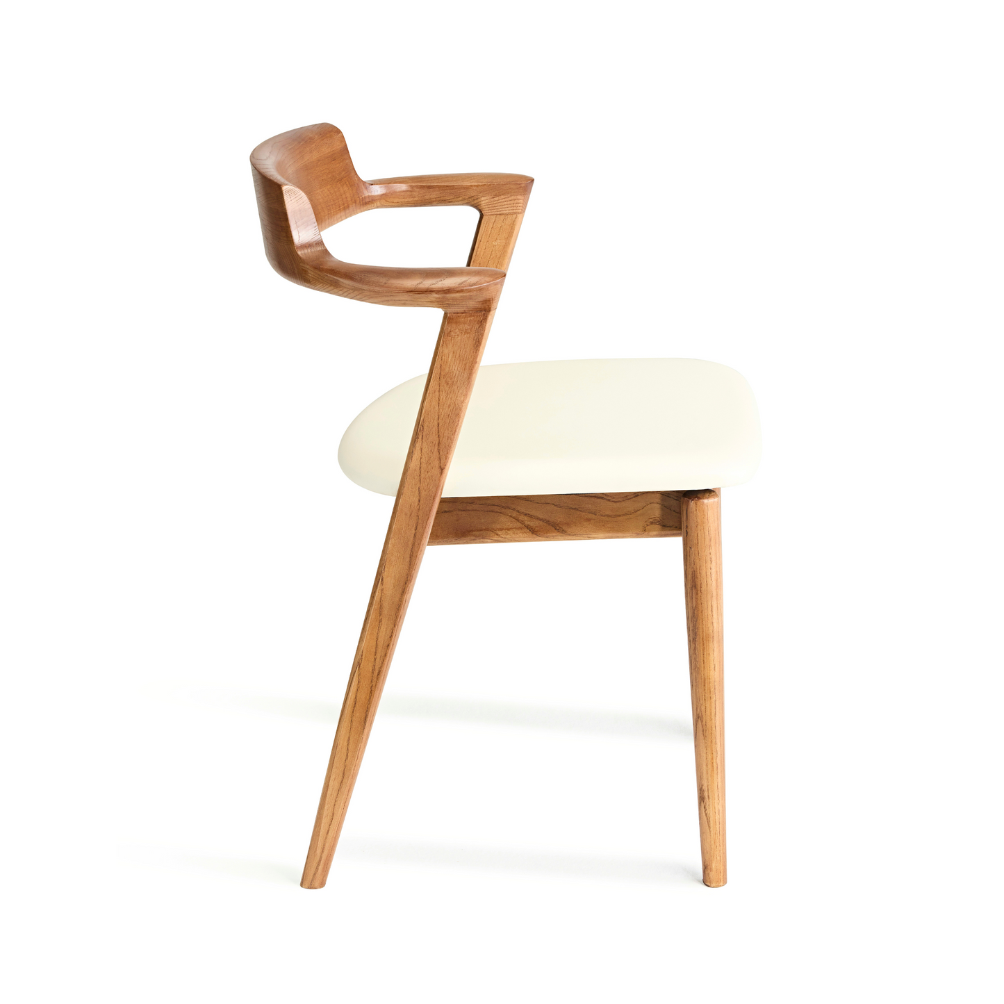 Ready to Ship Solid Ashwood Hans Chair with White Leather(SET OF 2 PCS)