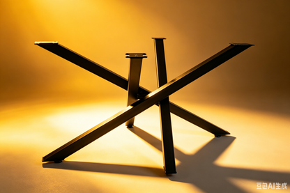 Premium Crossed Metal Table Bases, Engineered for Strength, Support up to 1500 lbs, L 53'' x W 31.5''x H 28'' Luxury Wood Tables