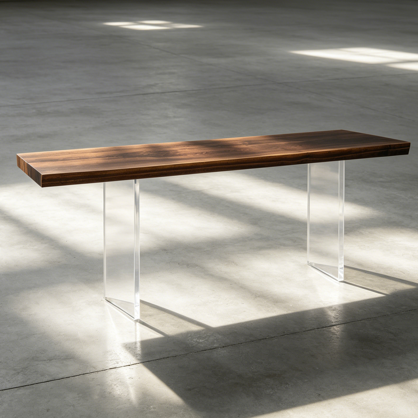 Clear Lucite Acrylic Console Base (GS) Set of 2 Luxury Wood Tables