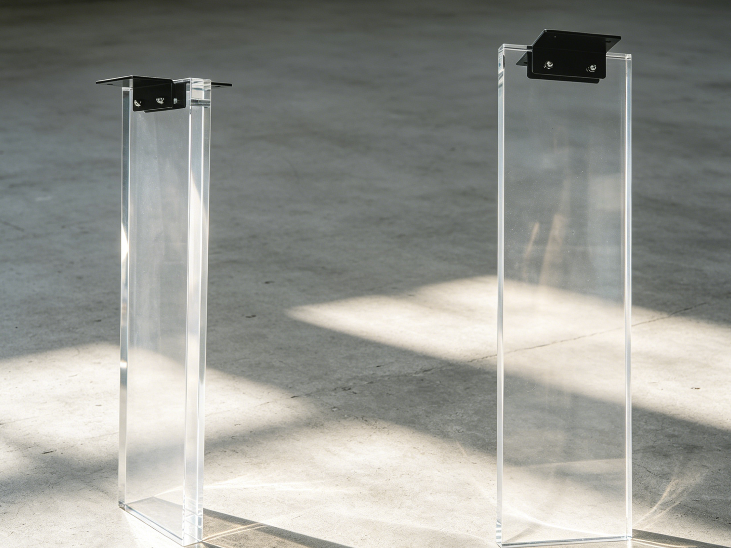 Clear Lucite Acrylic Console Base (GS) Set of 2 Luxury Wood Tables