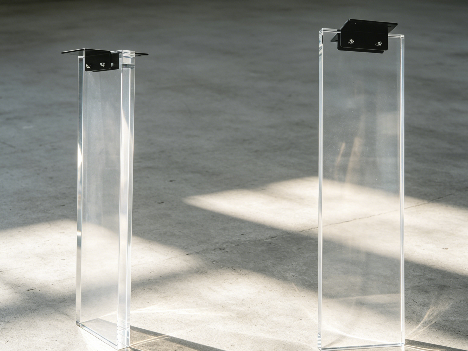Clear Lucite Acrylic Console Base (GS) Set of 2 Luxury Wood Tables