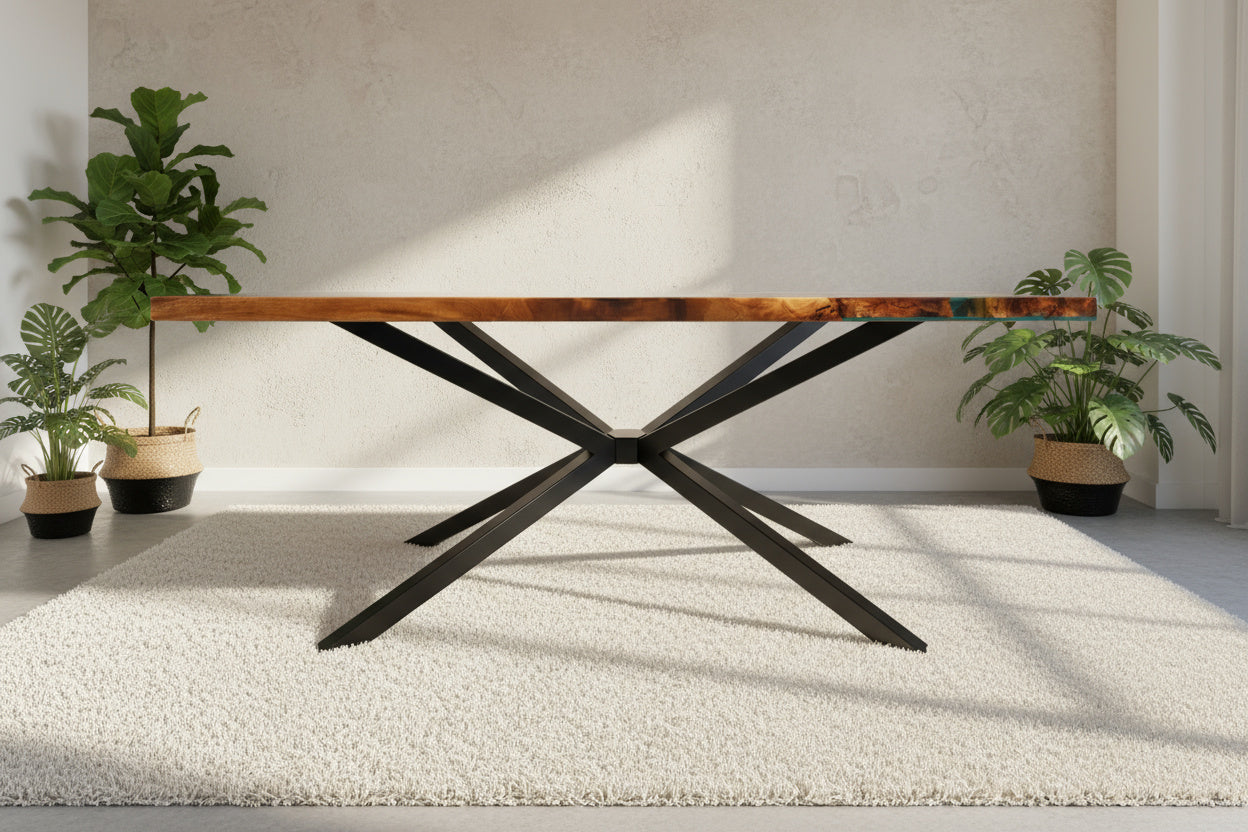 Spider Table Base –  Heavy-Duty Steel, 1500 lbs Capacity Luxury Wood Tables