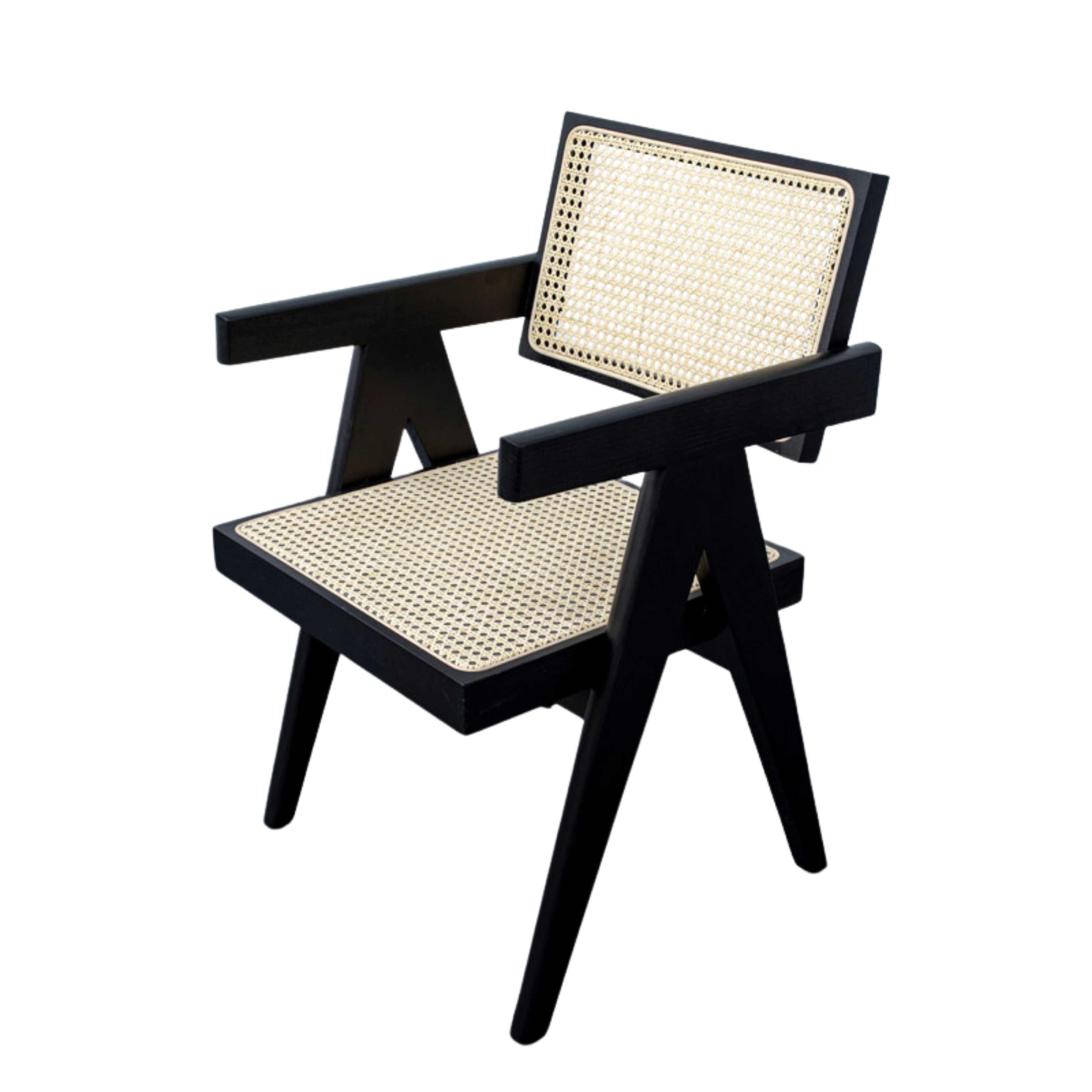 Pierre Jeanneret Woven Cane Solid Wood Chair LuxuryChairWholesale