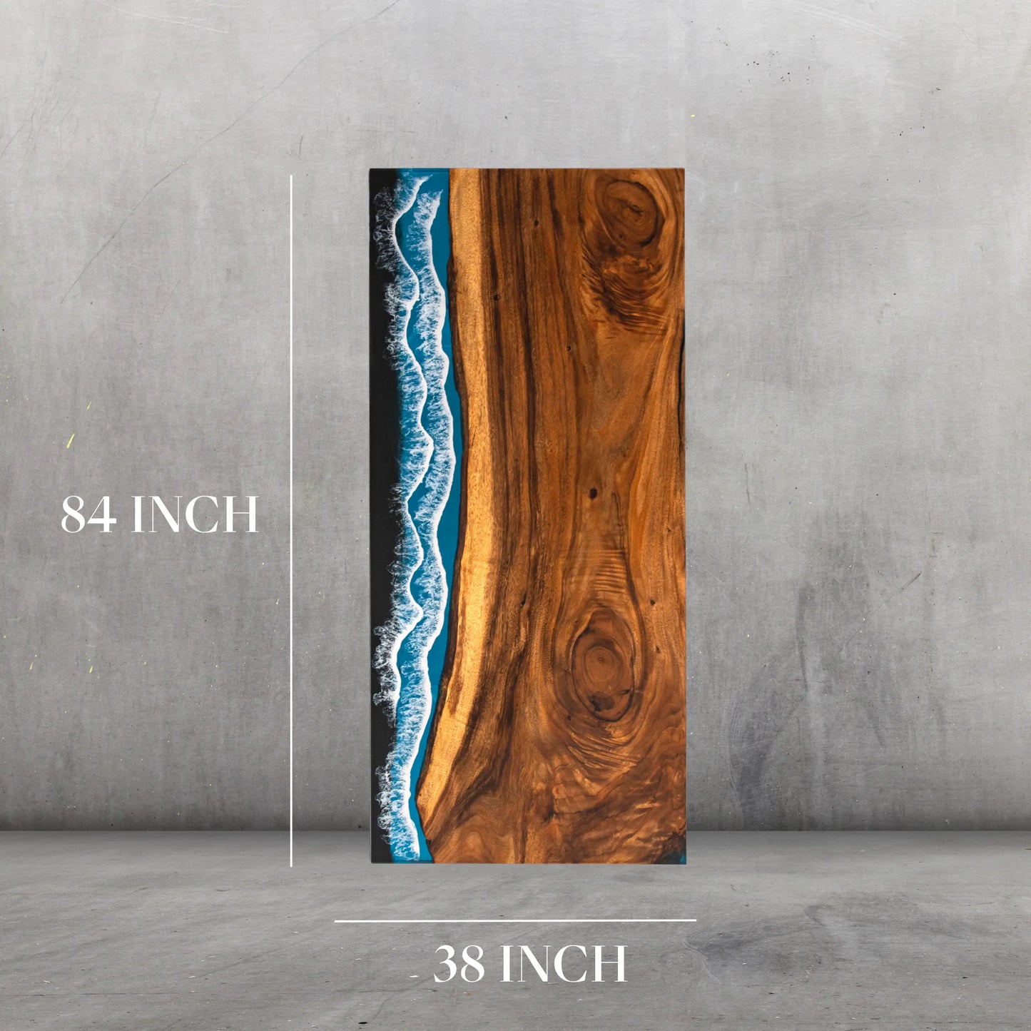 7ft Blue Ocean Style Resin Epoxy River Table Luxury Wood Tables