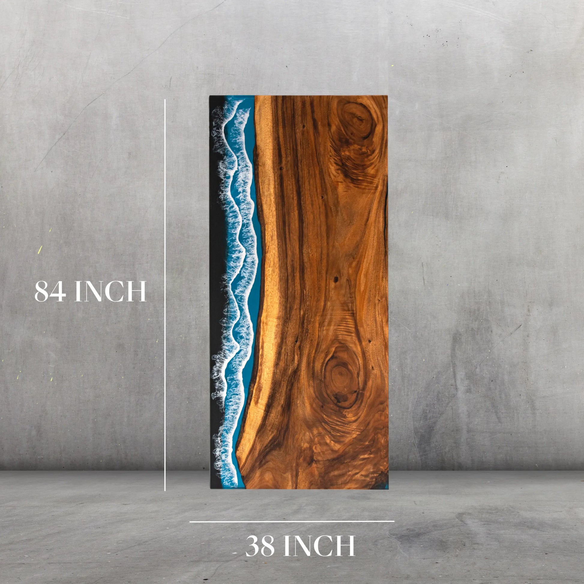 7ft Blue Ocean Style Resin Epoxy River Table Luxury Wood Tables