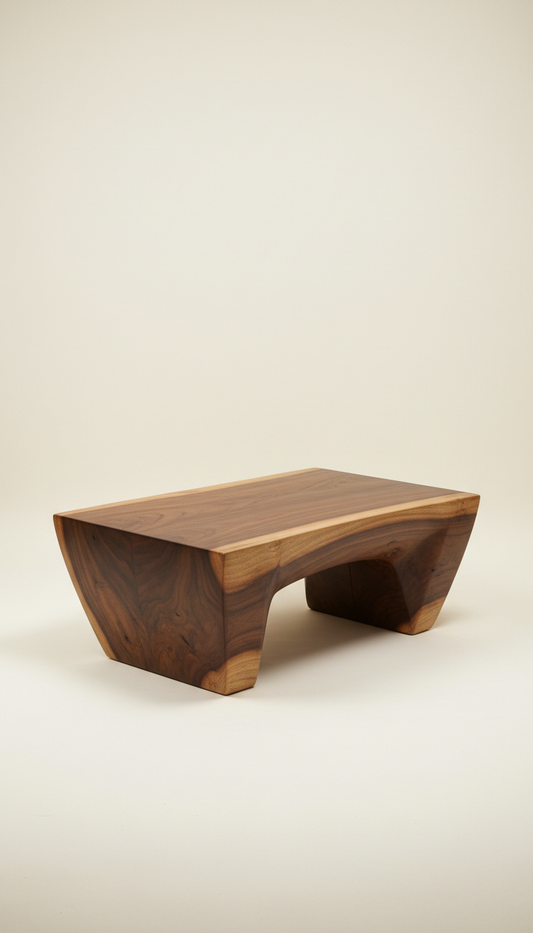 Sculptural Black Walnut Coffee Table Luxury Wood Tables