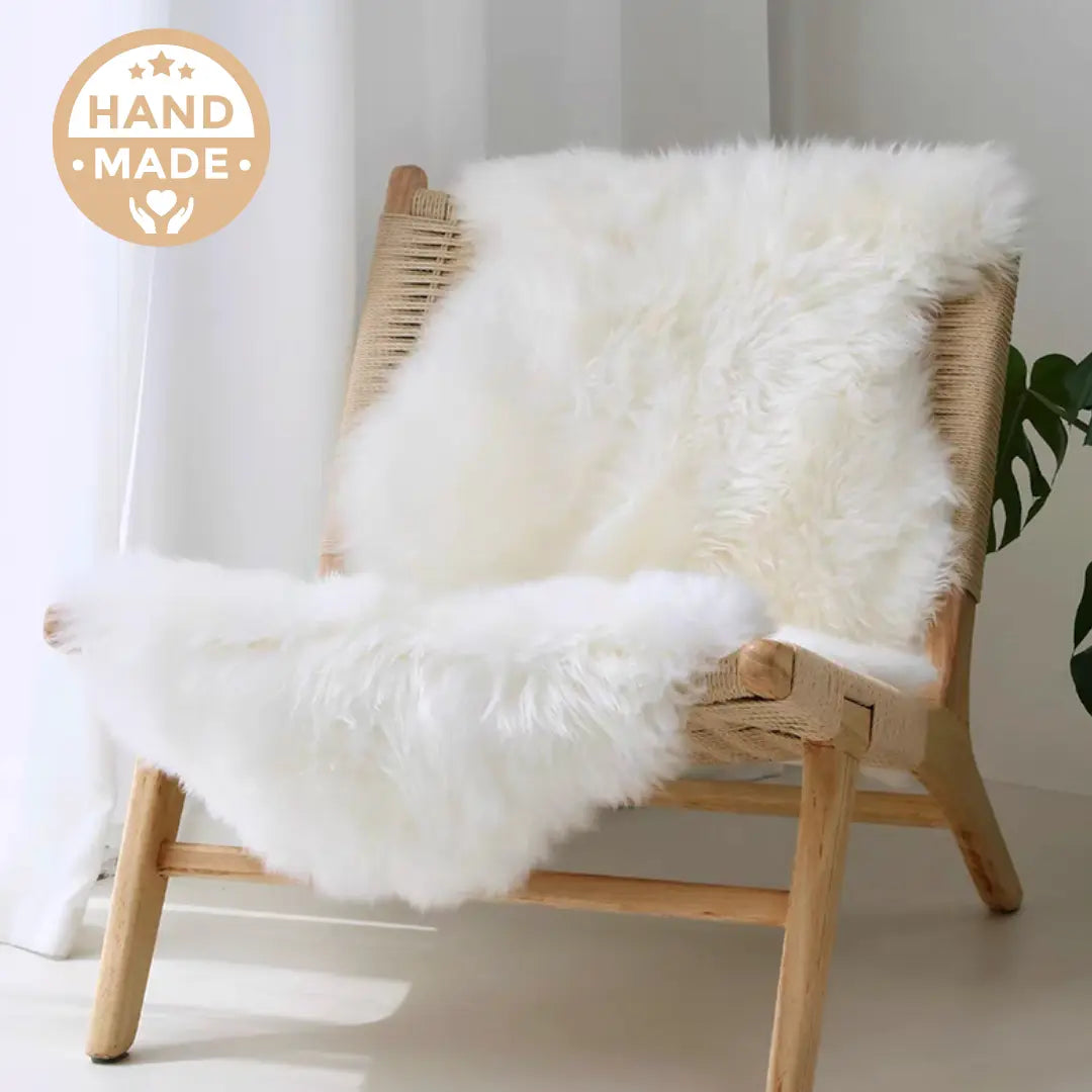 Australian Handmade Natural Sheepskin Throw/Rug For Dining Chair Luxury Wood Tables