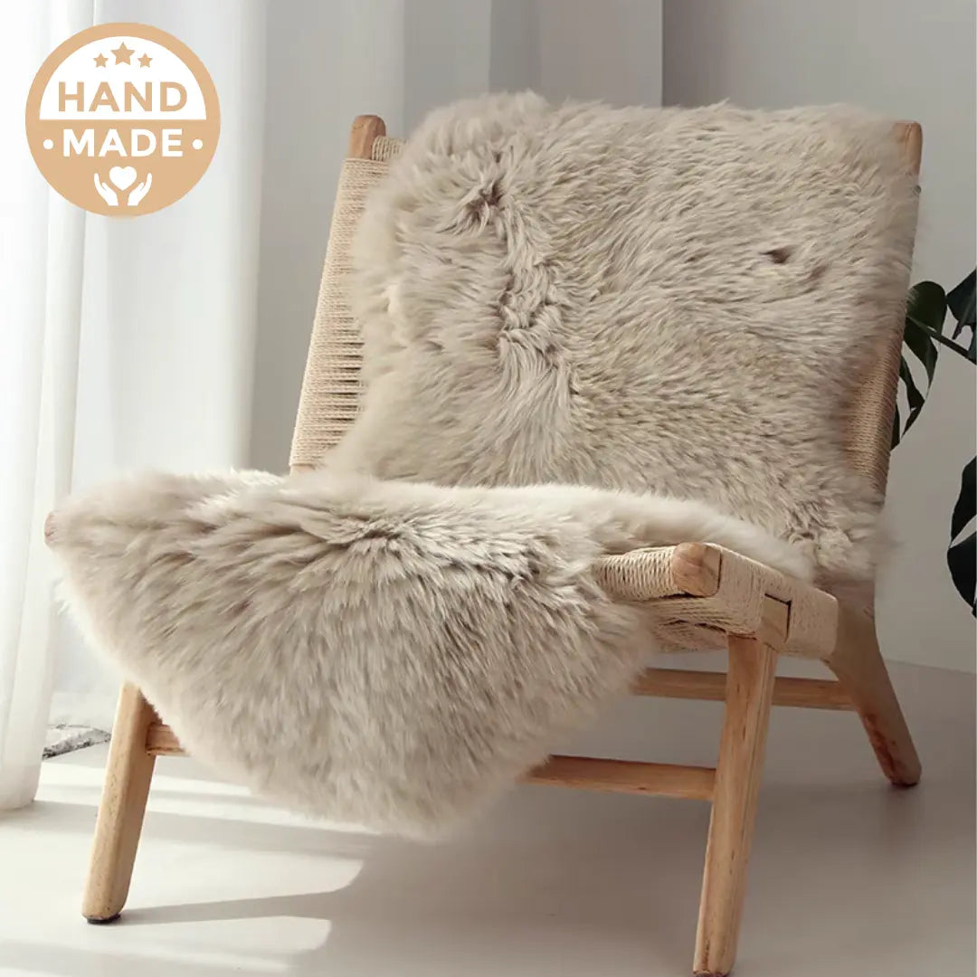 Australian Handmade Natural Sheepskin Throw/Rug For Dining Chair Luxury Wood Tables