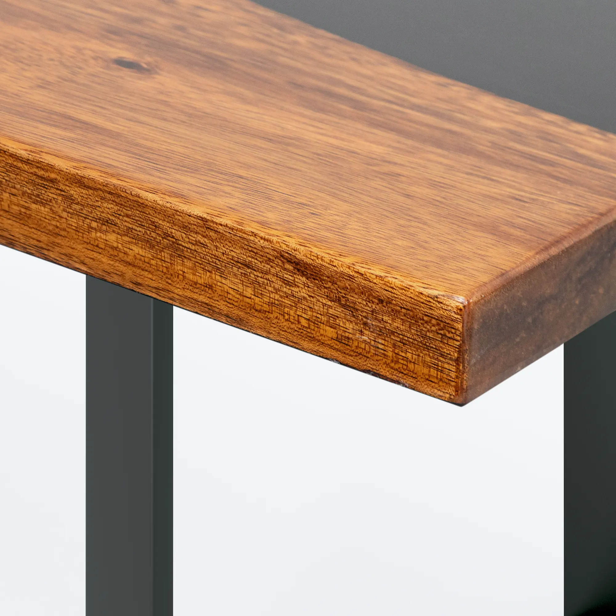 Black Resin Wood Bench - Walnut Stain Luxury Wood Tables