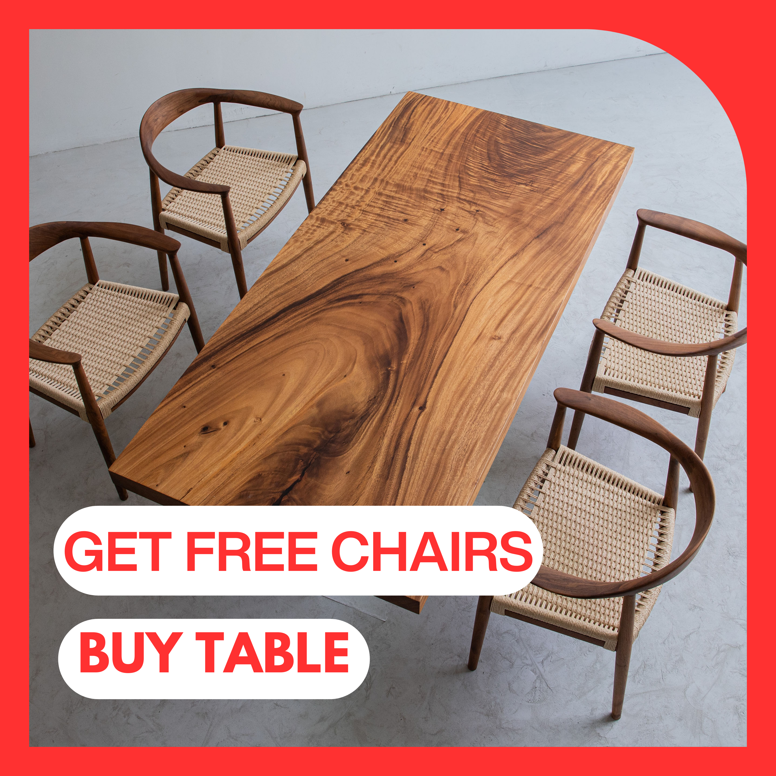 Claim your Free U Shape Bases! Huge SALE this Month! 50% OFF! INSTOCK Acacia Wood Dining Table Luxury Wood Tables