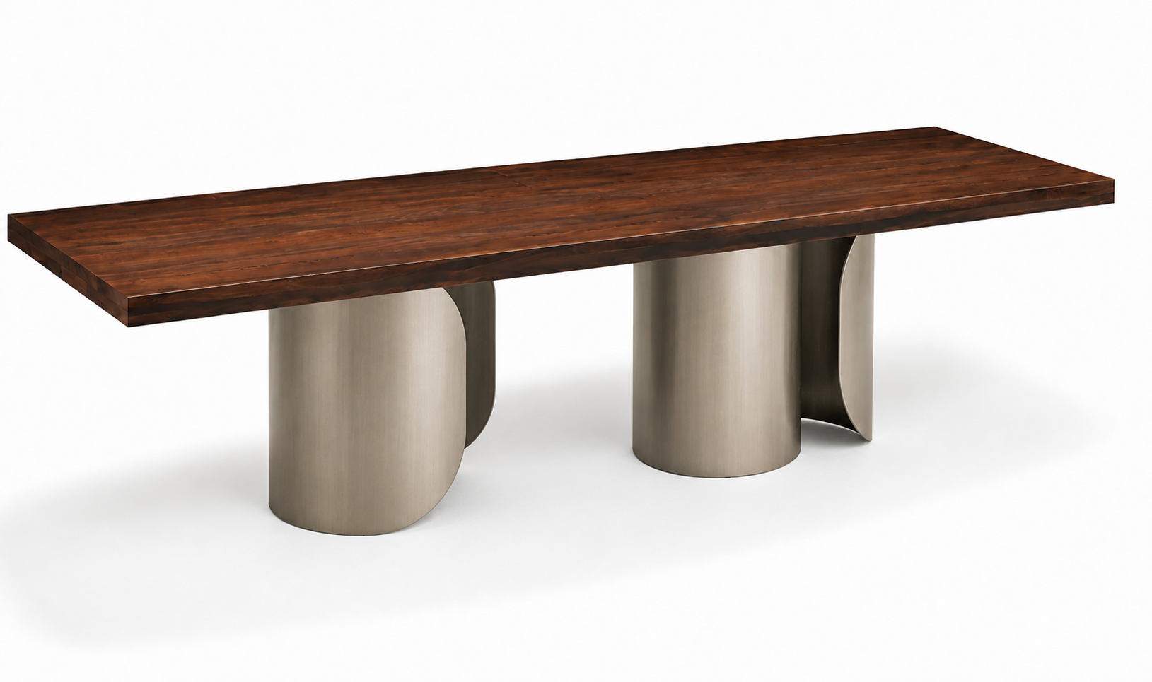 Sculptural Fiji Acacia Live Edge Dining Table with Floating Acrylic Legs Luxury Wood Tables