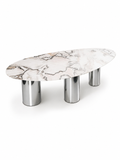 100% Natural Snow White Stone Look | Luxury Stone Dining Tables | Porcelain, Sintered Stone & Marble Look Tables Luxury Wood Tables