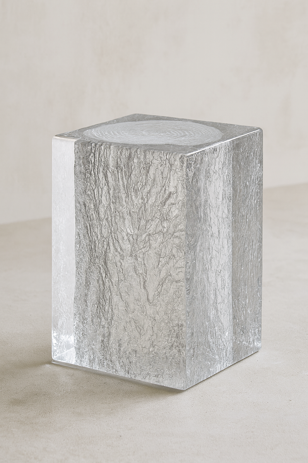 Round Epoxy Clear Resin Side Table Luxury Wood Tables