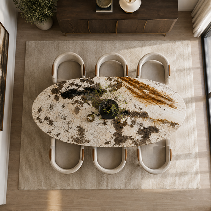 100% Natural Warm Cream Stone Look | Luxury Stone Dining Tables | Porcelain, Sintered Stone & Marble Look Tables Luxury Wood Tables