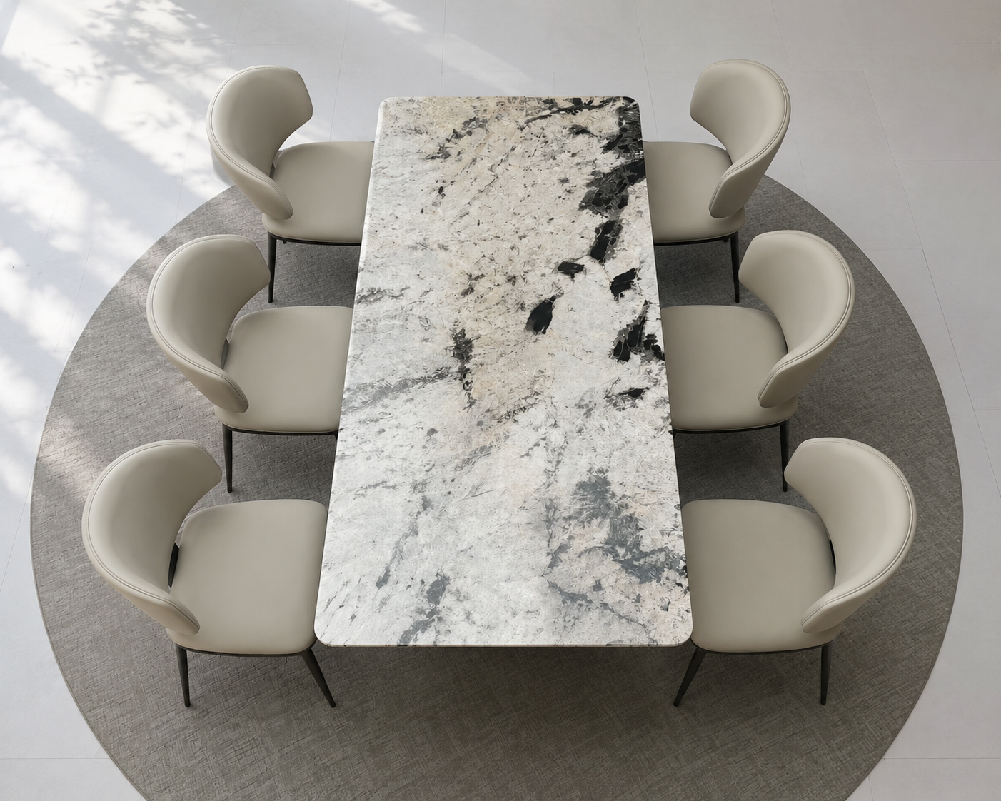 100% Natural Black Snow Stone Look | Luxury Stone Dining Tables | Porcelain, Sintered Stone & Marble Look Tables Luxury Wood Tables