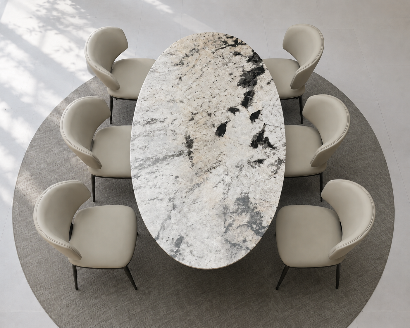 100% Natural Black Snow Stone Look | Luxury Stone Dining Tables | Porcelain, Sintered Stone & Marble Look Tables Luxury Wood Tables