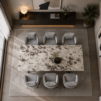 100% Natural Black Snow Stone Look | Luxury Stone Dining Tables | Porcelain, Sintered Stone & Marble Look Tables Luxury Wood Tables