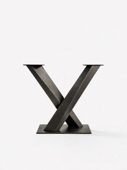 Stainless Steel -Standard Industrial Cross X Table Base – Premium Heavy-Duty Metal Leg Foundation Luxury Wood Tables