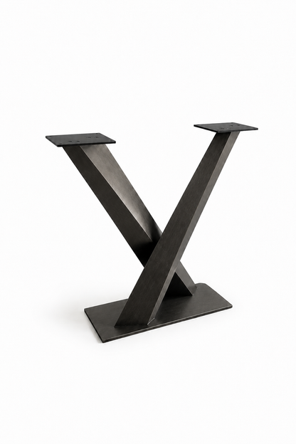 Stainless Steel -Standard Industrial Cross X Table Base – Premium Heavy-Duty Metal Leg Foundation Luxury Wood Tables