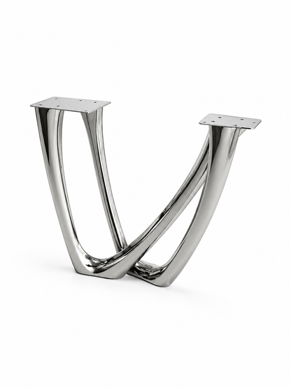 Stainless Steel -Standard Industrial Cross X Table Base – Premium Heavy-Duty Metal Leg Foundation Luxury Wood Tables