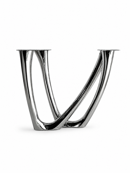 Stainless Steel -Standard Industrial Cross X Table Base – Premium Heavy-Duty Metal Leg Foundation Luxury Wood Tables