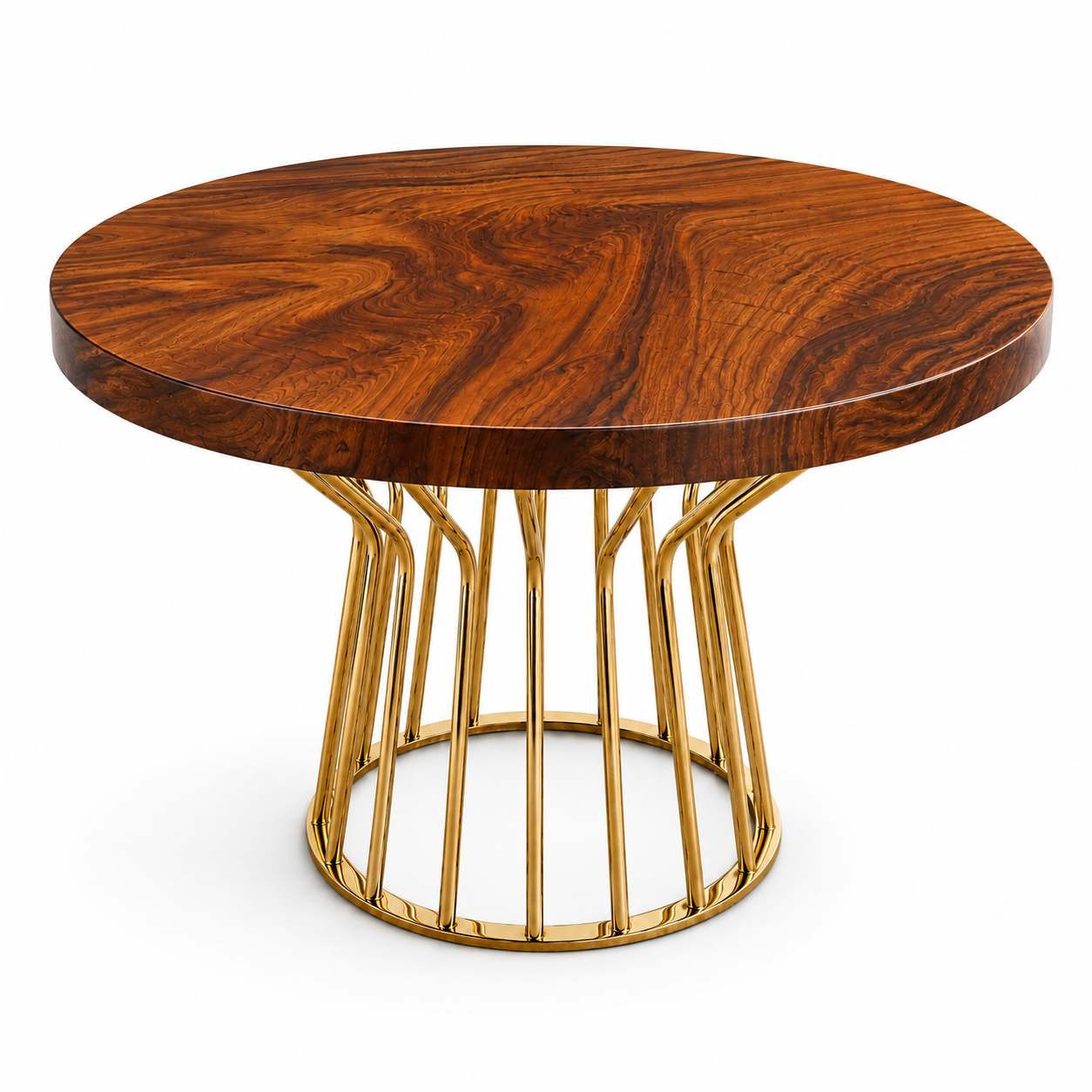 Farm House Style Fiji Acacia Live Edge Dining Table with Wooden Table Base (Copy) Luxury Wood Tables