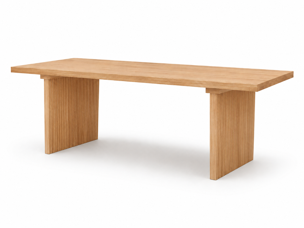 One of a Kind Straight Edge Ashwood Dining Table 8ft-10ft Luxury Wood Tables